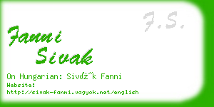 fanni sivak business card